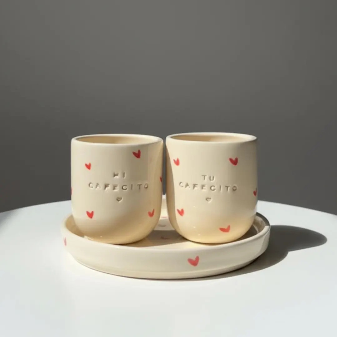 Personalized Ceramic Couple Mugs – Handmade Pottery, Heart Design | Etsy (US)