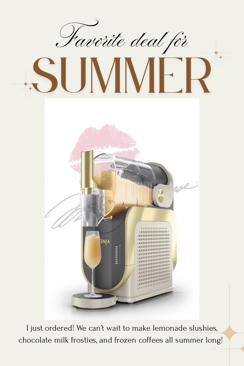 The deal on this special edition Ninja Slushi is fantastic!! We finally bought it and I can’t wait for it to arrive!

☀️ the perfect summer and hosting appliance. My whole family is excited to make electrolyte slushies, lemonade slushies, chocolate milk frosties, and *I* and beyond excited for frozen coffees 🥰

You can make lots of recipes OR simply buy a large bottle of juice, sport drinks, tea, soda, or chocolate milk and pour it right in!

#LTKSeasonal #LTKKids #LTKSaleAlert