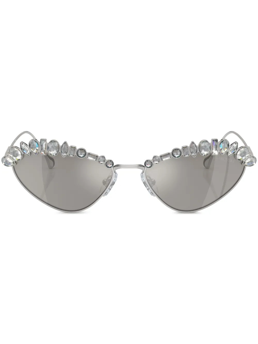 Swarovski crystal-embellished cat-eye Frame Sunglasses | Silver | FARFETCH BR | Farfetch (BR)