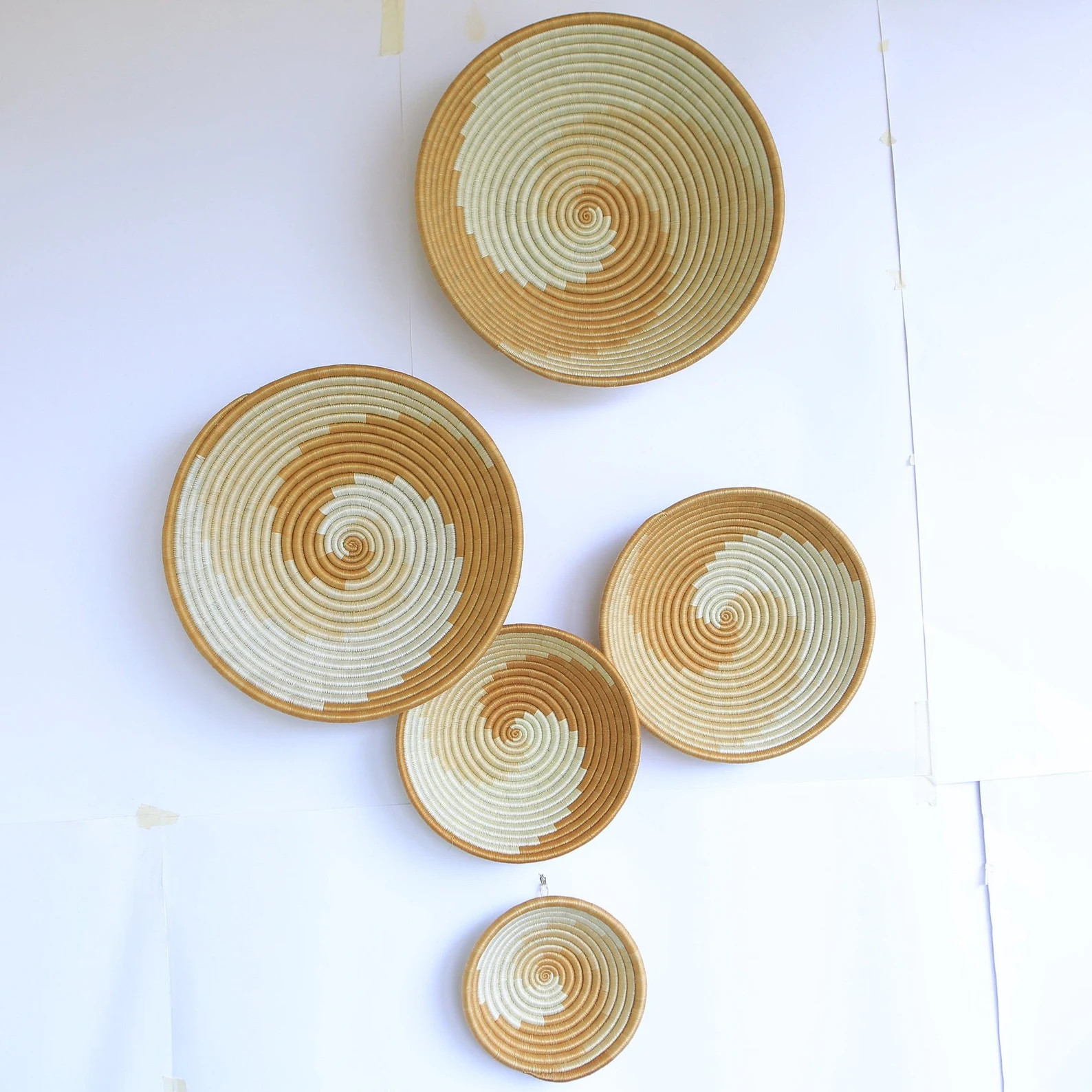 Handwoven African Basket - Soft Beige and White, Minimalist Wall Art & Boho Table Decor. Umuraba | Etsy (Global)
