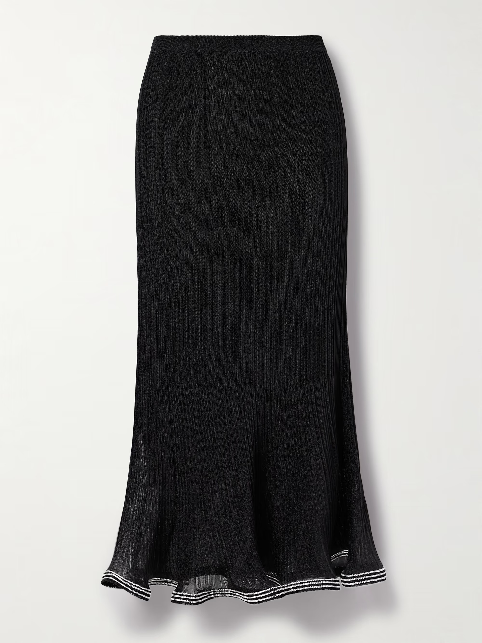 Brighton crystal-embellished metallic ribbed-knit maxi skirt | NET-A-PORTER (US)
