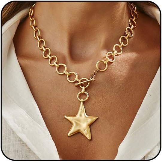 Sora Tuki Chunky Star Necklace for Women Trendy Big Statement Necklace Large Star Pendant Necklac... | Amazon (US)
