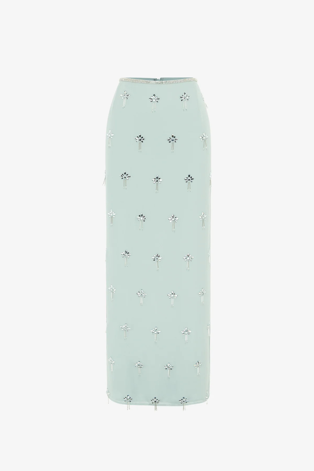 Clementine Embellished Maxi Skirt - Pistachio | LEO LIN US