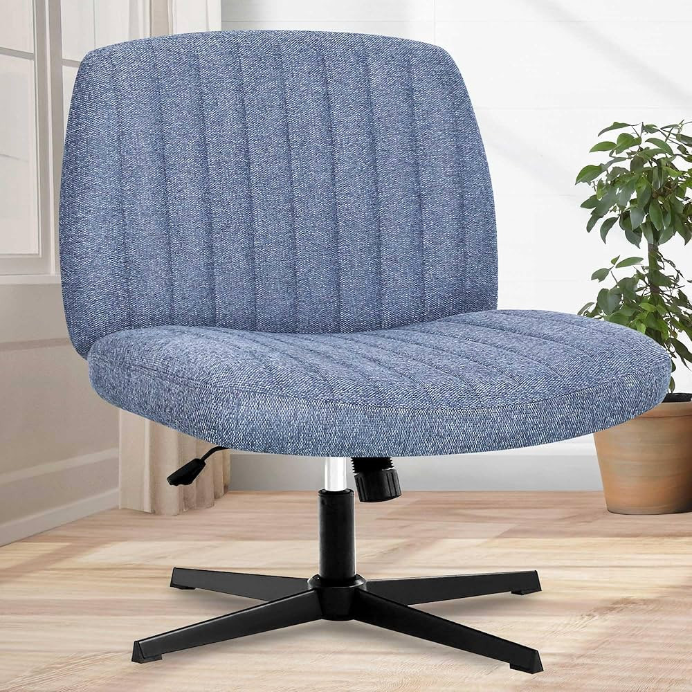 Orange Factory Cross Legged Office Desk Chair No Wheels Fabric Padded Modern Swivel Height Adjust... | Amazon (US)