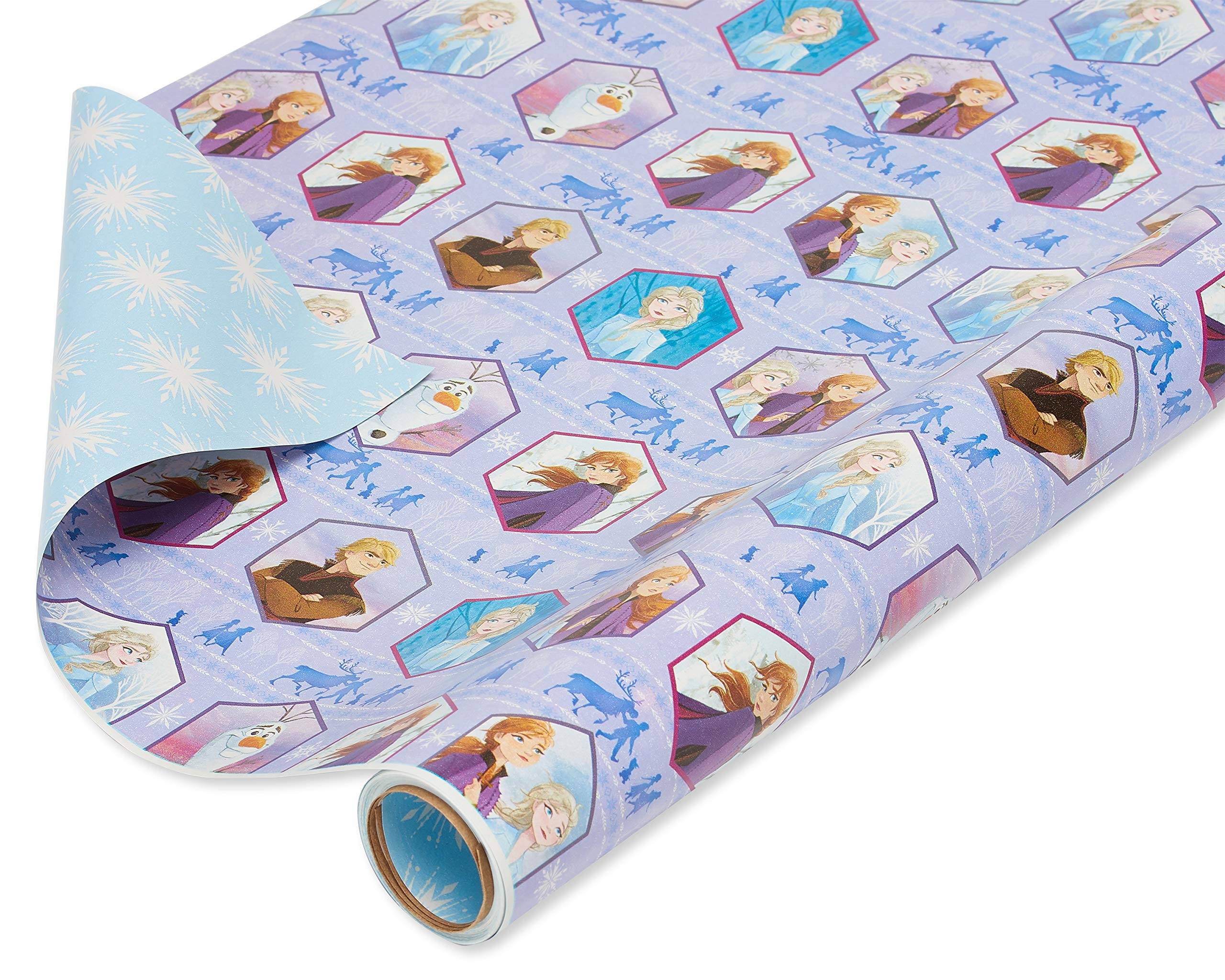 American Greetings Reversible All-Occasion and Birthday Wrapping Paper, Disney Frozen (1 Pack, 75... | Amazon (US)