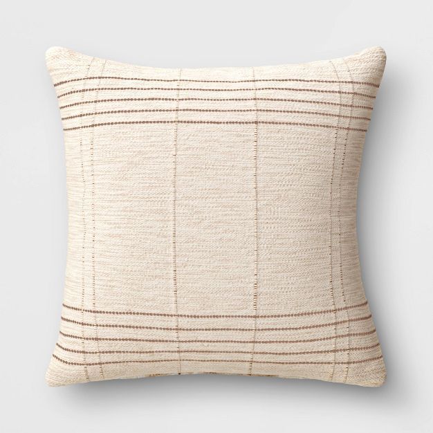 Oversized Linework Square Throw Pillow Almond - Threshold&#8482; | Target