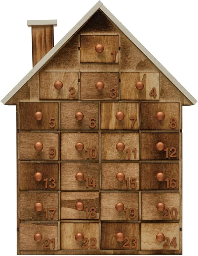 Creative Co-Op Wood House Advent Calendar | Amazon (US)