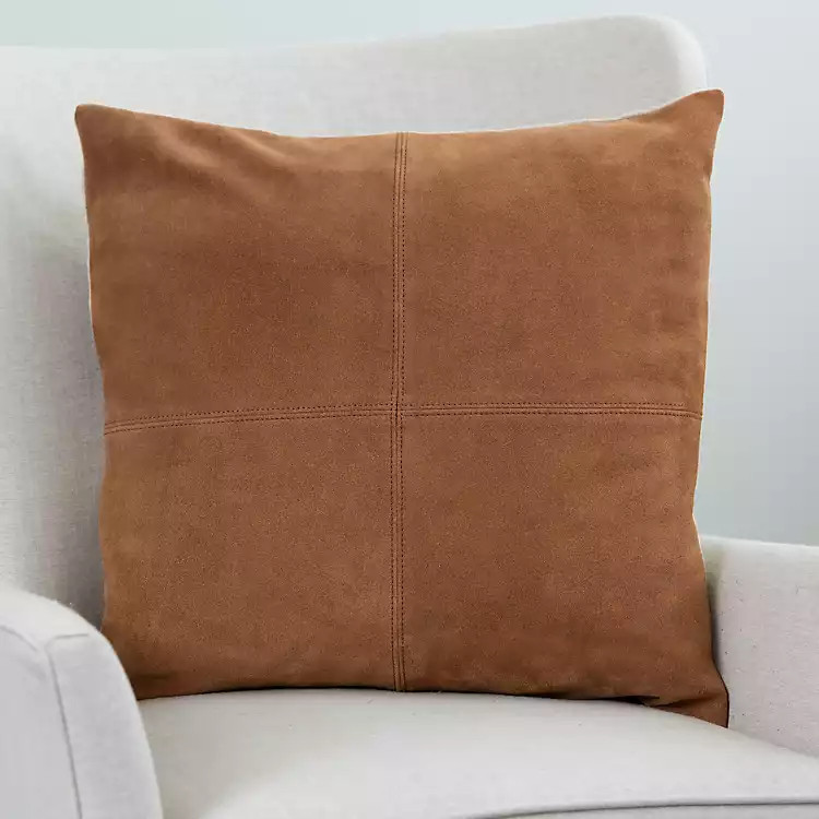 New! Mushroom Suede Throw Pillow | Kirkland's Home
