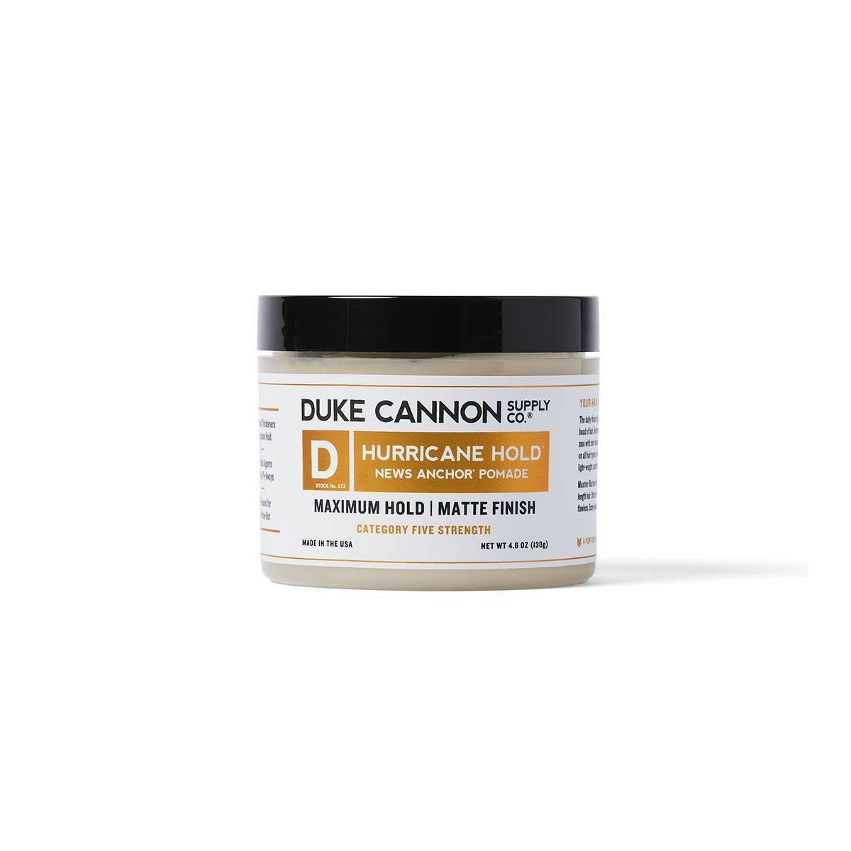 Duke Cannon News Anchor Hurricane Hold Pomade - Extra Strong Hold, Natural Finish Hair Styling Po... | Target