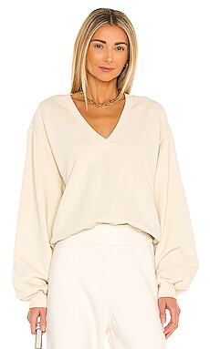 AGOLDE V Neck Balloon Sleeve Sweatshirt in Penne from Revolve.com | Revolve Clothing (Global)