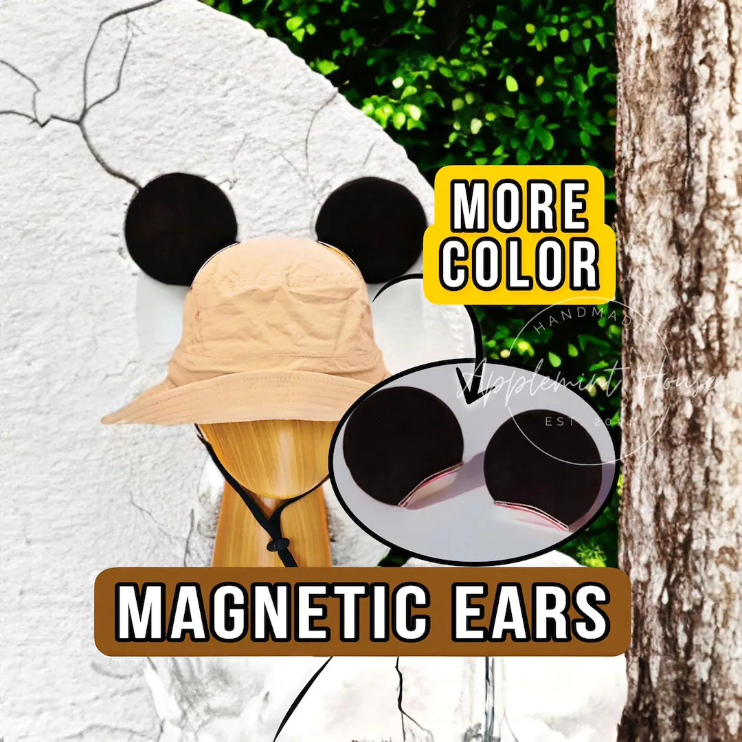 Removable Magnetic Mickey Ear for Safari Hat, Interchangeable Minnie Ears for Jungle Cruise Bucke... | Etsy (US)