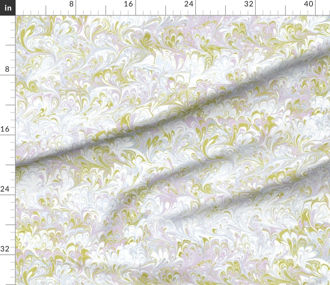 Fanfare In Custom Amanda Polar Blue Hep Green Copy Fabric | Spoonflower | Spoonflower
