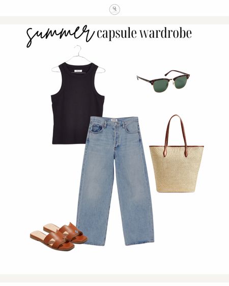 Summer is almost here! Summer and late spring outfit ideas from the summer capsule wardrobe. Here is the summer capsule checklist to make getting dressed easy this summer: 

basic white t-shirt (cropped from madewell)
ribbed tanks  (black + white)
blazers  (black + white)
striped t-shirt
button downs (white + blue)
Amazon two-piece linen set (short or long)
AG denim shorts
Levi’s ribcage white denim jeans
H&M trouser shorts (white + black)
Agolde wide leg denim jeans in disclosure 
cognac sandals (Hermes dupe at target)
black slides
woven heels
fashion sneakers
sunglasses (tortoise + black)
Madewell classic cognac tote
Madewell black mini handbag
Madewell straw bag
Amazon or Left on Friday black swimsuit
Abercrombie swimsuit cover-up

Summer outfits women, summer outfits casual, summer outfits cute, summer outfits classy, resort outfits, summer outfits for mom, summer capsule wardrobe, summer capsule women, summer outfits for work, summer outfits trendy, beach summer outfits, summer outfits jeans, white jeans summery, outfits with trouser shorts, summer outfits for vacation, vacation outfits, summer shorts, what to wear this summer, key staples to wear this summer, summer tops, summer shorts, summer looks 



#LTKSeasonal #LTKxMadewell