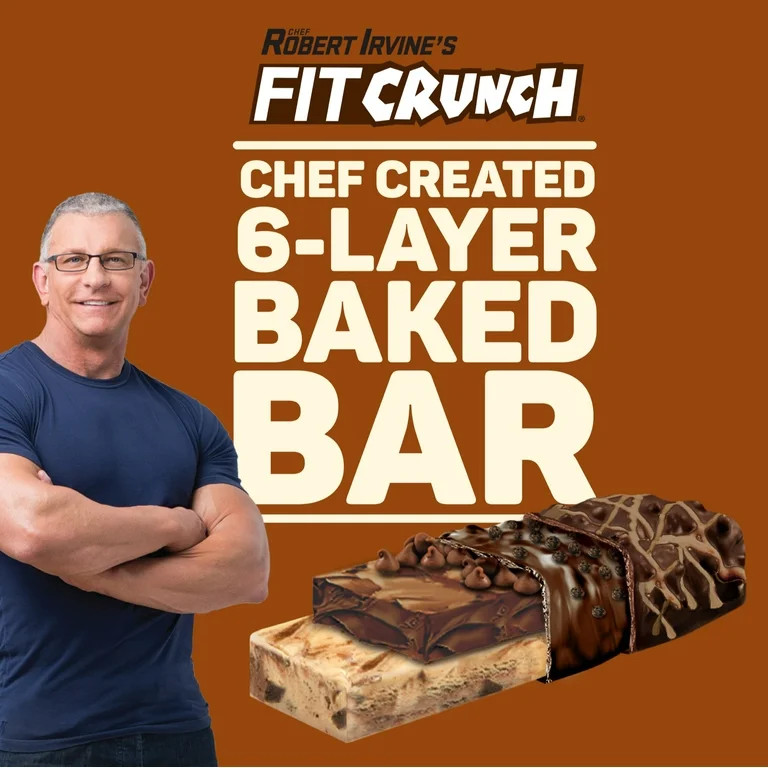 FITCRUNCH Chocolate Chip Cookie Dough, High Protein Baked Bar, 16g Protein, 5ct | Walmart (US)