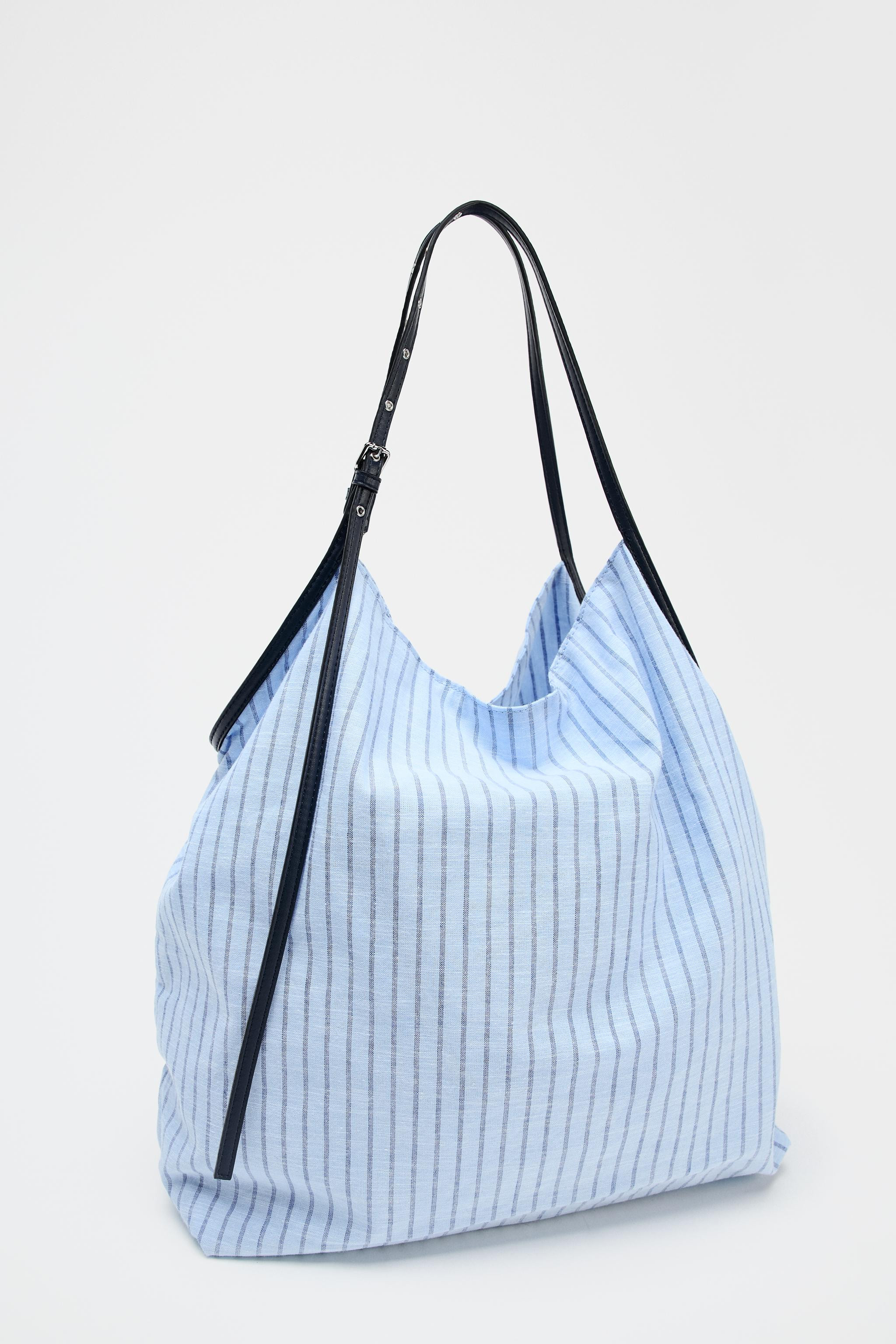 STRIPED FABRIC TOTE BAG | Zara UK