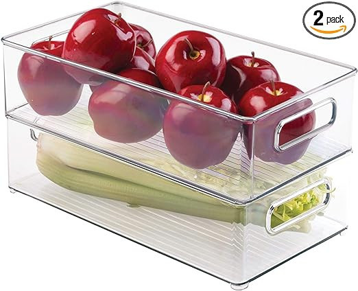 iDesign Plastic Pantry and Kitchen Storage Freezer and Fridge Organizer Bin with Easy Grip Handle... | Amazon (US)