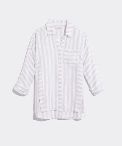 Striped Linen Weekend Button Down | vineyard vines