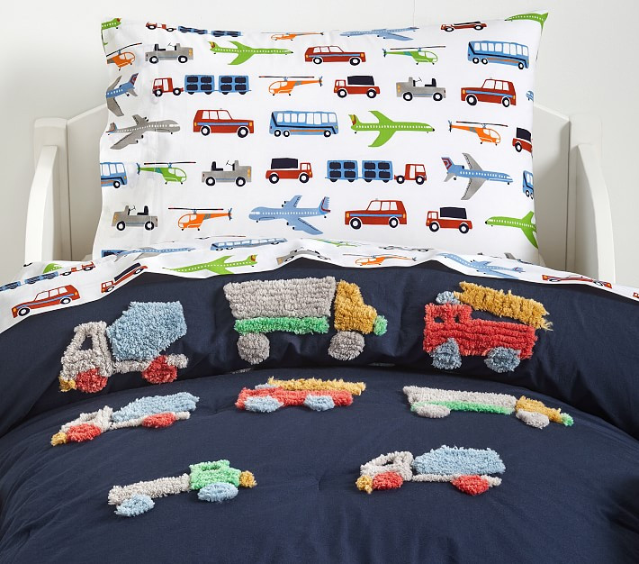 Candlewick Trucks Comforter Toddler Bedding | Pottery Barn Kids