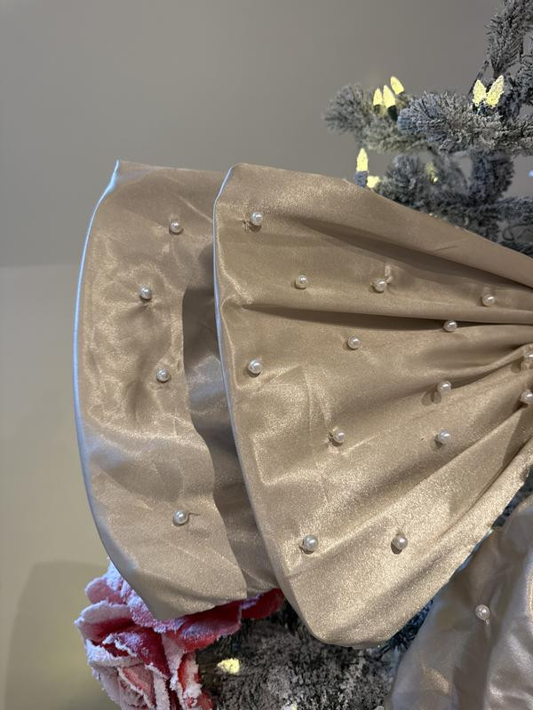 Pearled Satin Bow Tree Topper | Anthropologie (US)