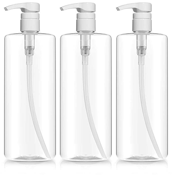Empty Shampoo Pump Bottles, 32oz(1Liter), BPA-FREE, Plastic (PETE1) Cylinder, Pack of 3 | Amazon (US)