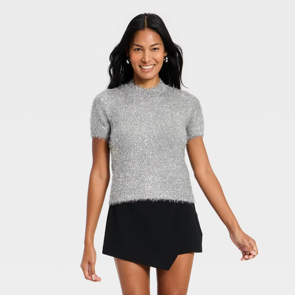 Women's Tinsel Sweater T-Shirt - A New Day™ Silver | Target