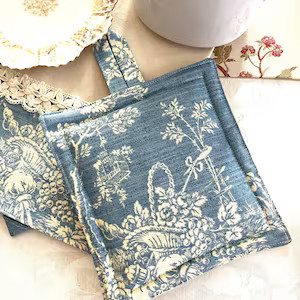 Blue Floral Toile Potholder French Country Pot Holder - Etsy | Etsy (US)
