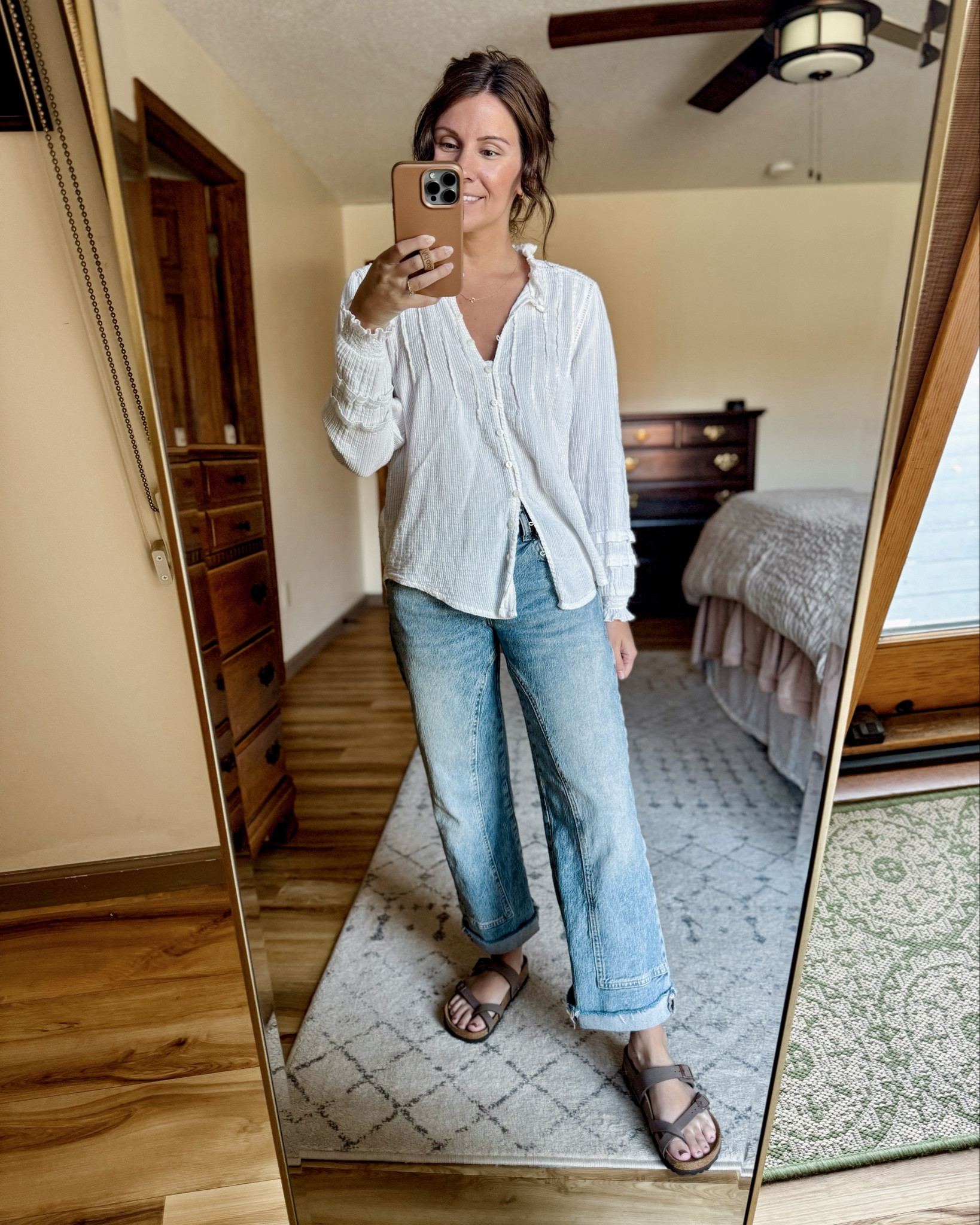 xs in my cotton blouse, 24 short in my jeans (short is unavailable—but the raw hem makes them easy to cut off). My sandals are size 36. 

#LTKootd #LTKSeasonal #LTKPetite
