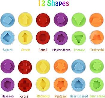 Hhyn Color Shape Matching Eggs for Toddlers, Preschool Learning Educational Sorting Easter Eggs T... | Amazon (US)