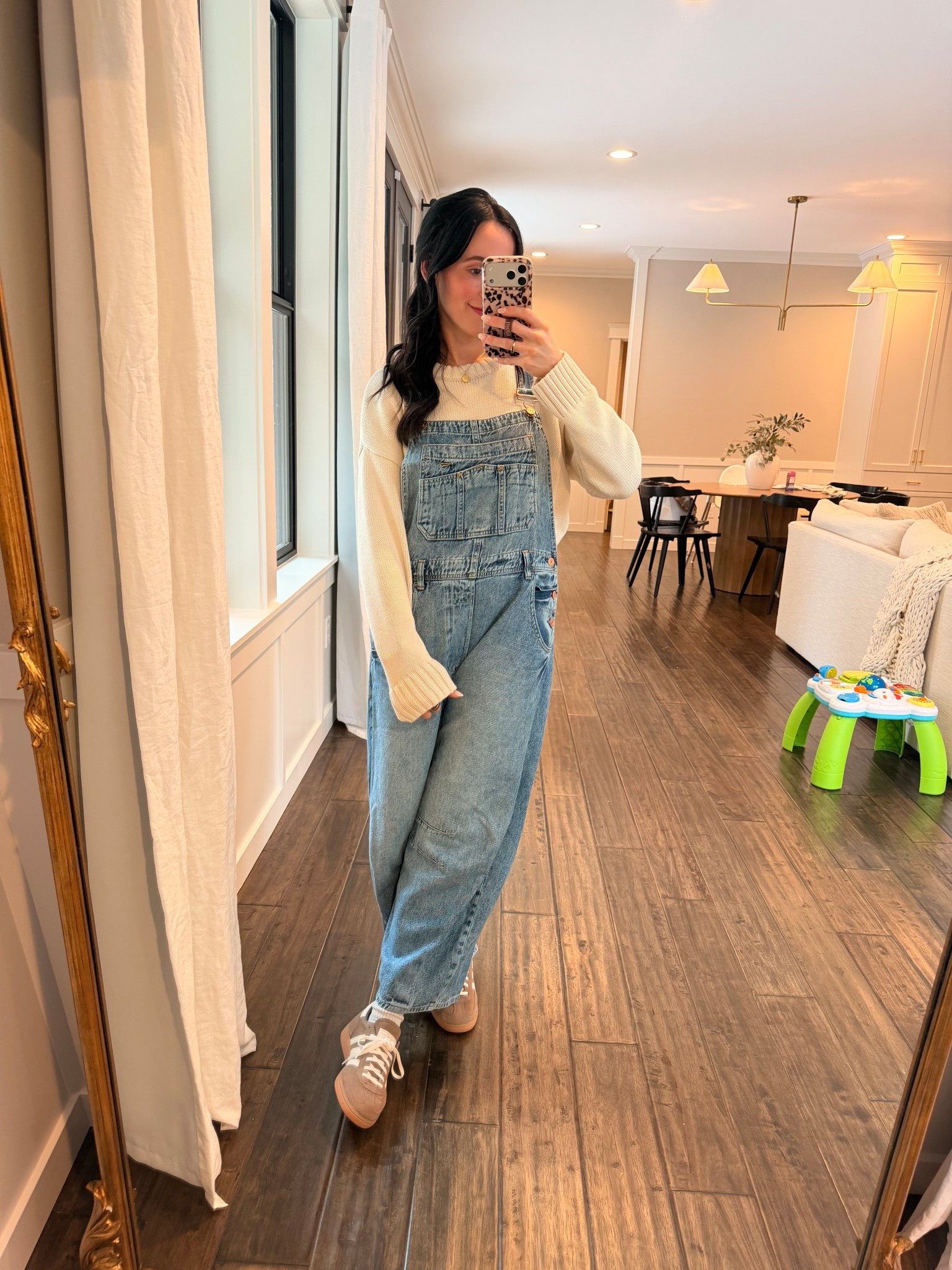 My @gapstyle outfit today is 40% off! 
Wearing a small in the sweater & overalls 