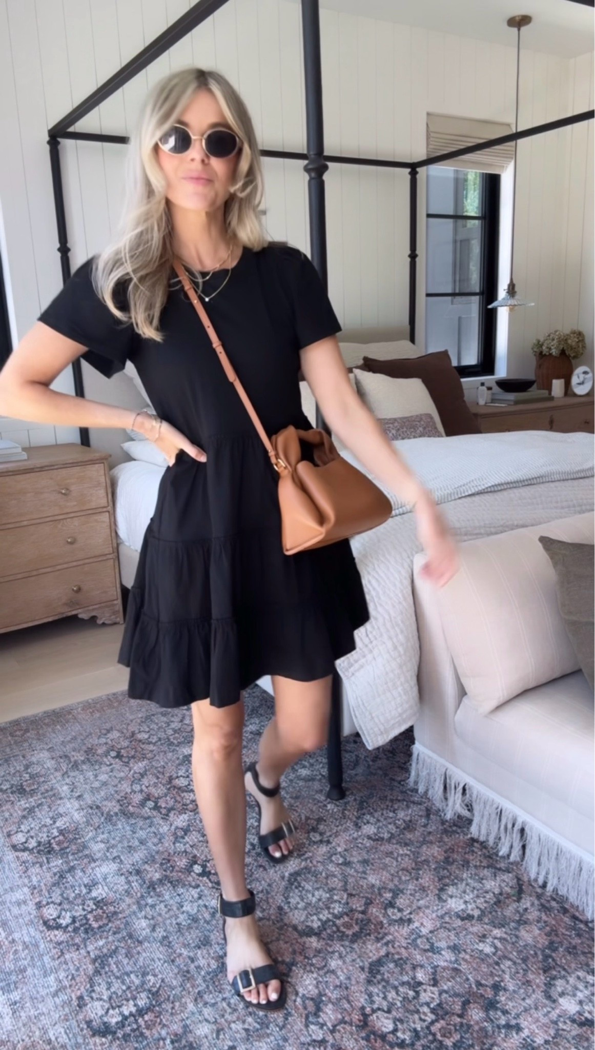 The cutest $16 little black dress for Summer! It’s lightweight and floaty so you’re comfortable in it without a clean to your body anywhere. And it will feel flattering on all body types! It’s also size inclusive, which I love
