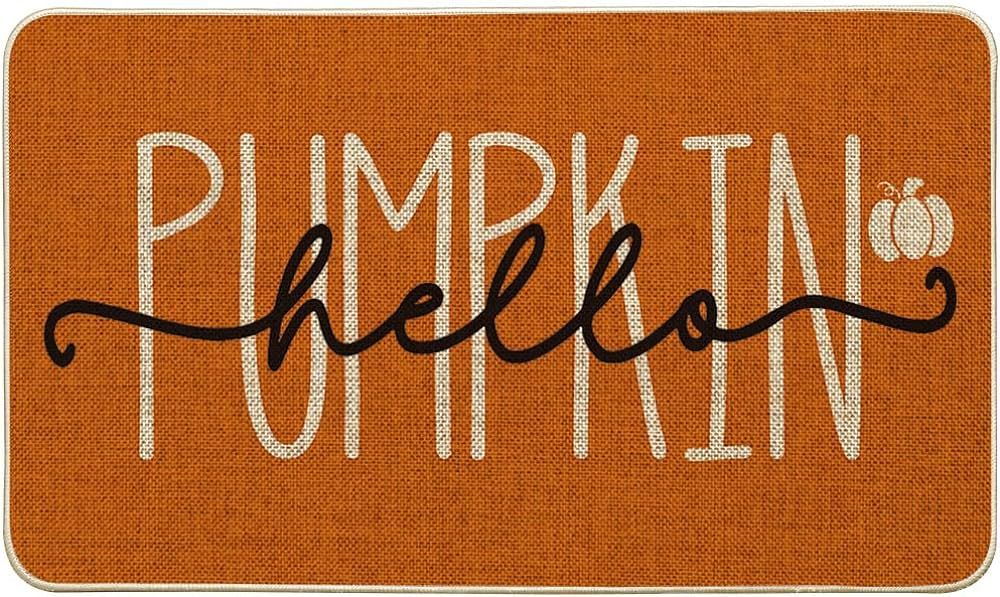 Artoid Mode Orange Hello Pumpkin Fall Doormat, Autumn Home Decor Low-Profile Switch Rug Door Mat ... | Amazon (US)