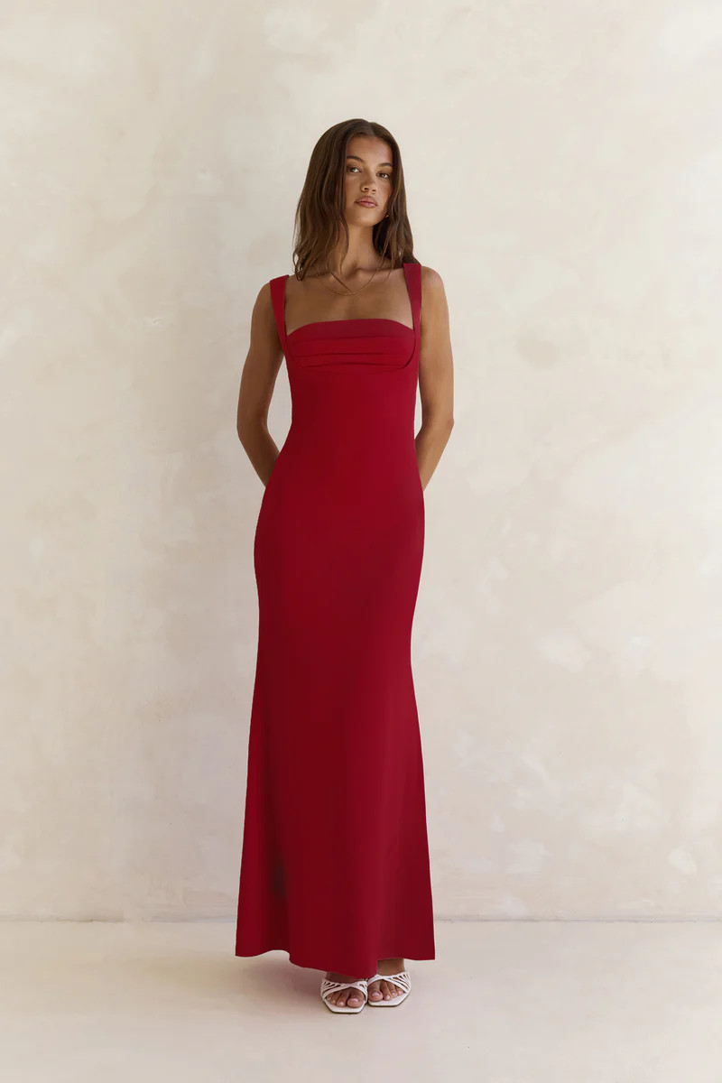 Spring In The Clouds Maxi Dress Burgundy | Fortunate One