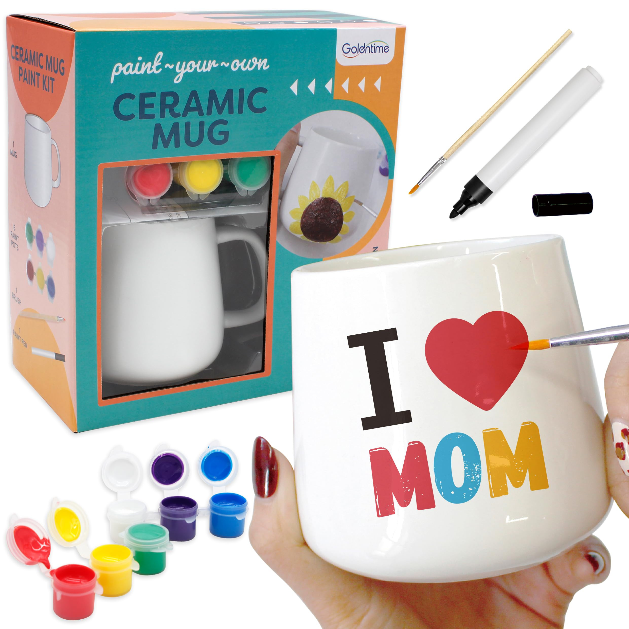 DIY Mug Painting Kit for Adults & Kids Includes Blank Ceramic Mugs to Decorate, Paintable Mugs, a... | Amazon (US)