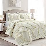Lush Decor Ivory Riviera 3-Piece Comforter Set, Luxury Bedding (Queen) | Amazon (US)