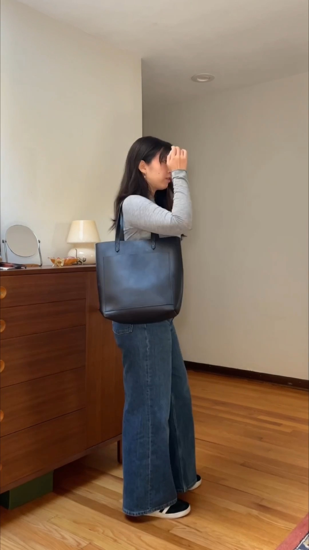 Light spring layered outfit! With comfy top and go to jeans! Bags from madewell and they are currently running 20% off for all bags and accessories! 


Boyish style, feminine style, sporty chic, cute spring outfit 2025, spring style, spring outfit ideas, adidas gazelle, everlane jeans, straight jeans, grwm, intimissimi top, tshirt and jeans, easy layering #ootd #outfitreels #casualstyle #springfashion #boyishstyle #tomboyfemme

#LTKItBag #LTKxMadewell #LTKFindsUnder100