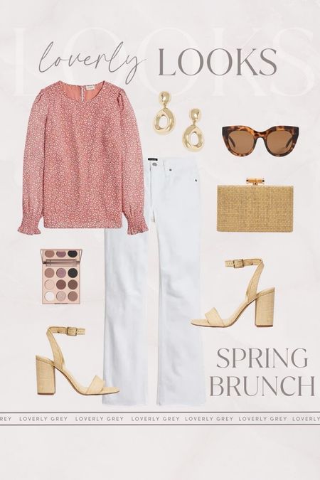 Loverly Grey spring brunch outfit idea. I love these white jeans and floral top. 

#LTKbeauty #LTKSeasonal #LTKstyletip