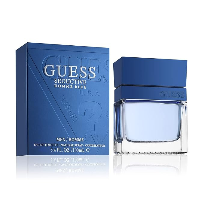 GUESS Fragrance Seductive Homme Blue Eau De Toilette Spray for Men, 3.4 fl oz | Amazon (US)