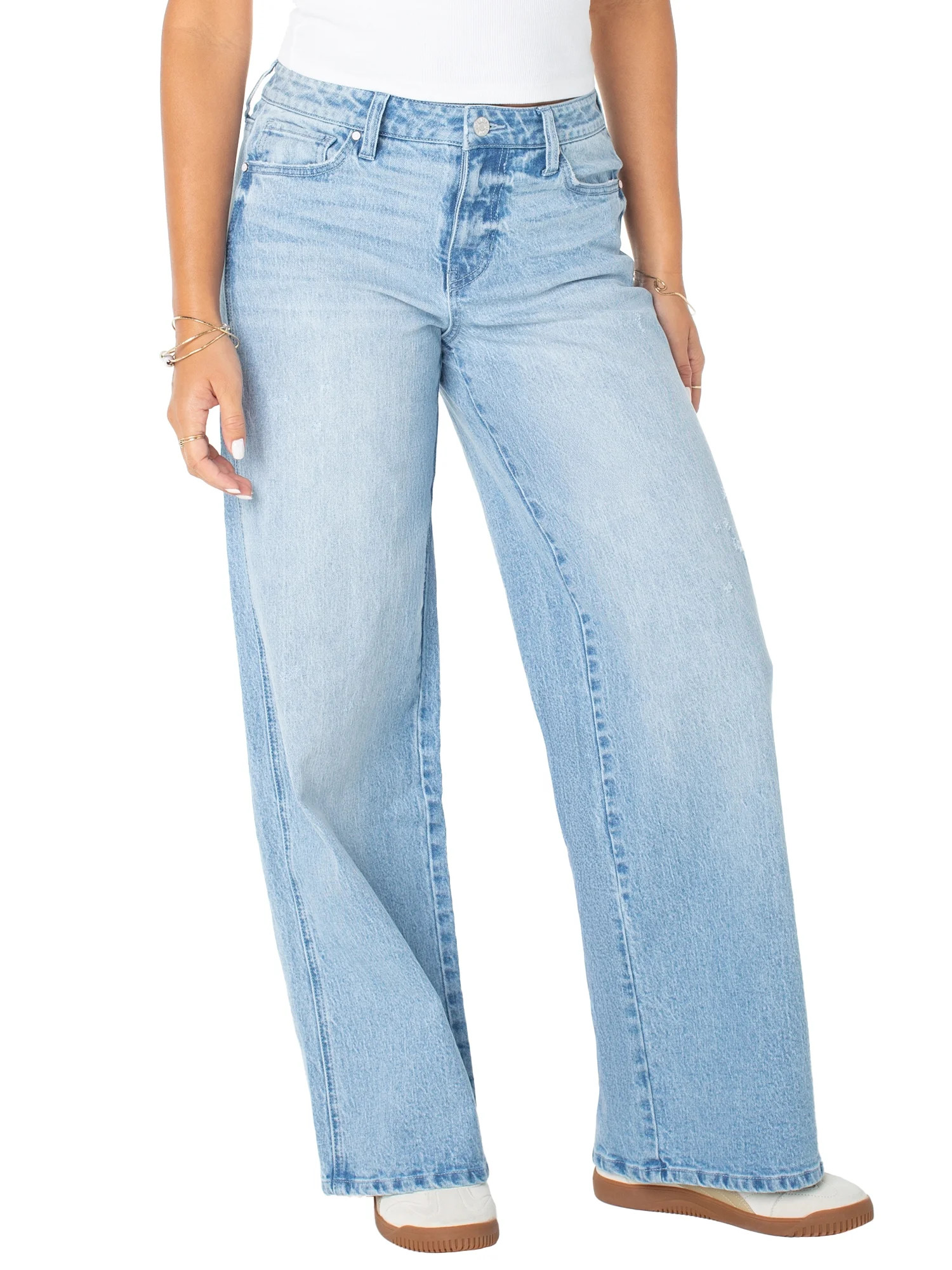 Celebrity Pink Women's and Women's Plus Baggy Wide Leg Jeans, Available in 30", 32", and 34" inse... | Walmart (US)