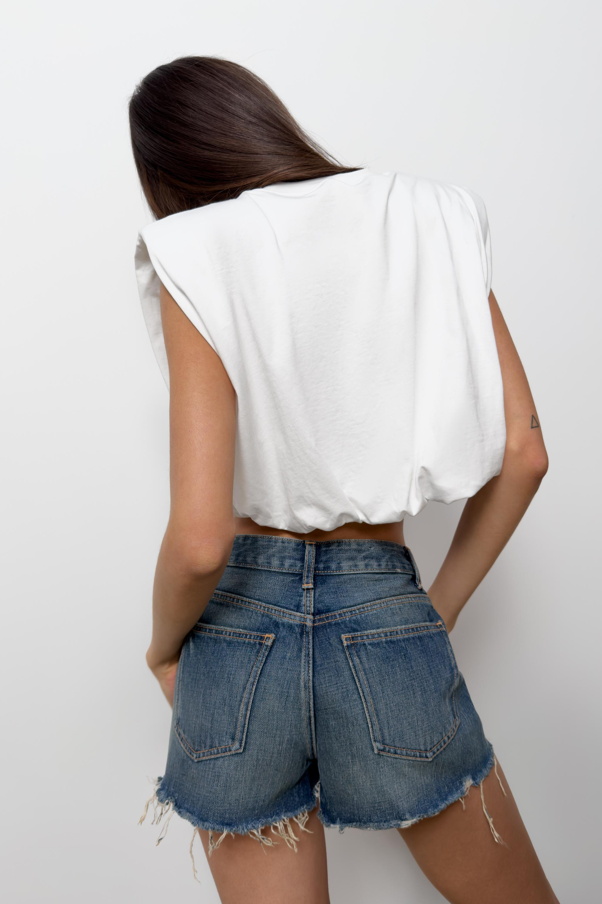 PUFF SLEEVE TOP WITH SHOULDER PADS | Zara UK