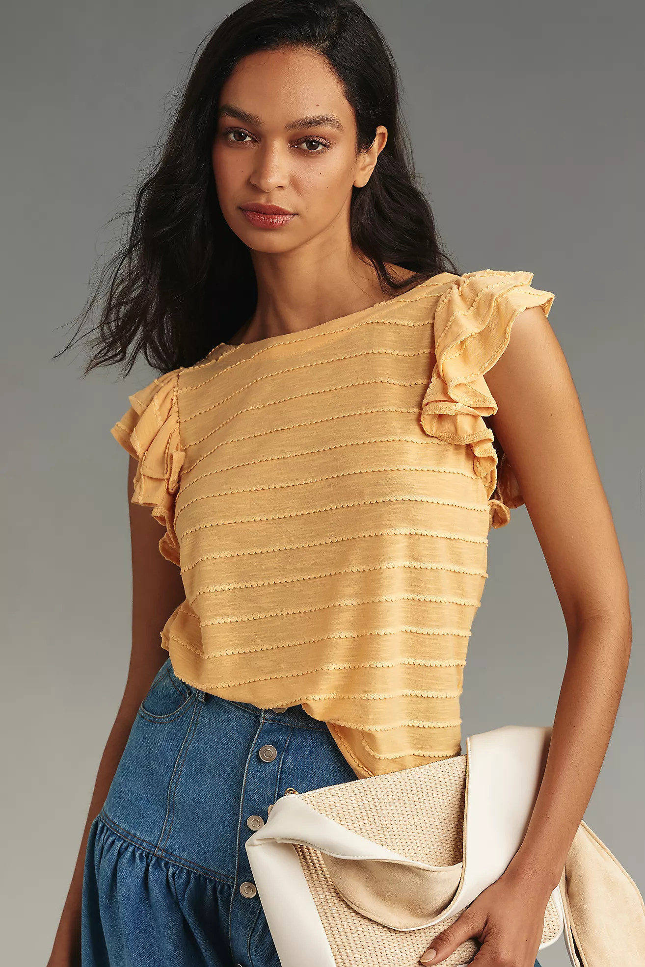 By Anthropologie Flutter-Sleeve Top | Anthropologie (US)