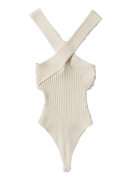 'Ervina' Cross Neck Ribbed Bodysuit (4 Colors) | Goodnight Macaroon