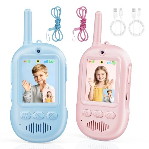 Walkie Talkies for Kids, 2 Pack Toddler Toys with HD Camera & Voice Changer, Rechargeable Long Range Gift Toys for Boy & Girl, Hiking Christmas Birthday Toys Gift Ages 3-12 | Amazon (US)