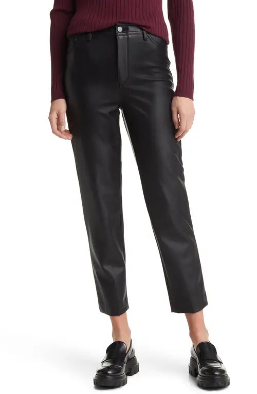 halogen(r) Five Pocket Crop Faux Leather Pants in Black at Nordstrom, Size 16 | Nordstrom