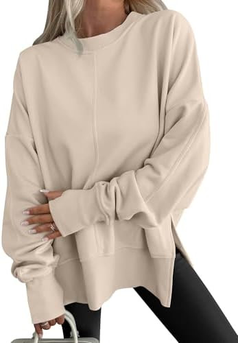 ANRABESS Women Oversized Sweatshirts Thumbhole Long Sleeve Hoodies Shirts 2025 Fall Side Slit Pul... | Amazon (US)