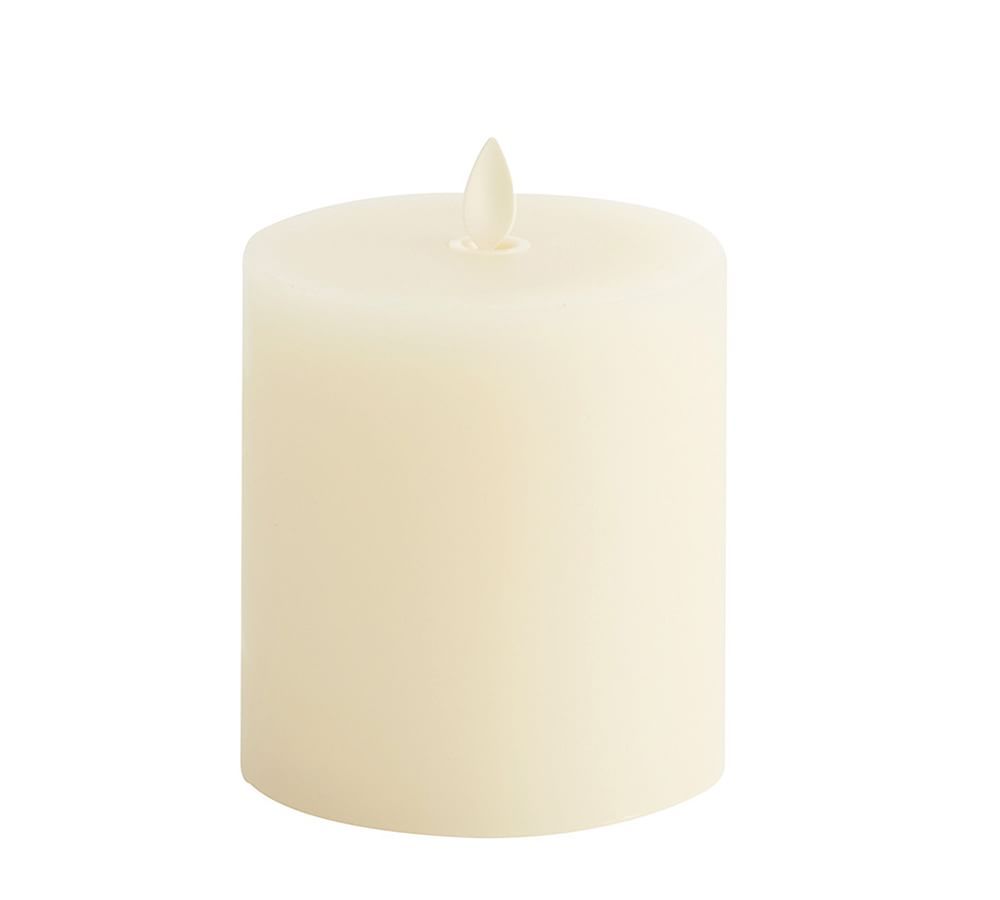 Premium Flickering Flameless Wax Pillar Candle | Pottery Barn (US)