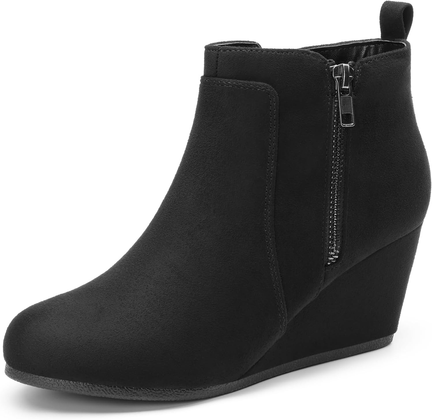 DREAM PAIRS Women's Suede Low Wedges Ankle Boots | Amazon (US)