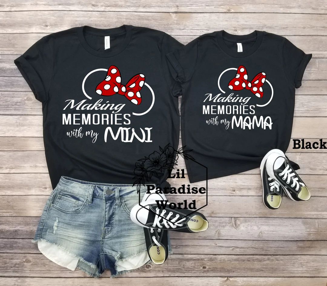 Polka Making Memories With My Mama-Mini Shirt,Polka Dot Mommy And Me,Magic Kingdom Outfit,Minnie ... | Etsy (US)