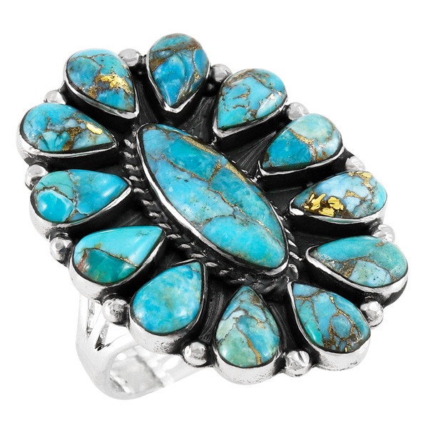 Sky Matrix Turquoise Ring Sterling Silver R2041-C94 | TURQUOISE NETWORK