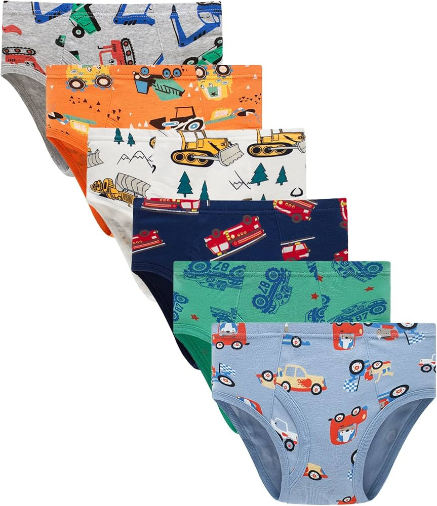Little Boys Briefs Dinosaur Shark Truck Space Toddler Kids Baby Underwear 6/3-Pack | Amazon (US)