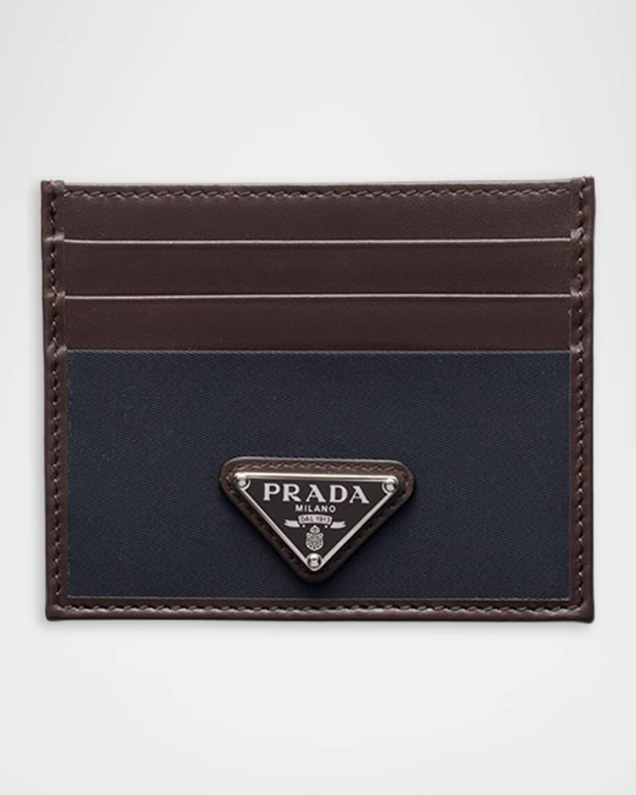 Prada Re-Nylon & Leather Card Holder | Neiman Marcus